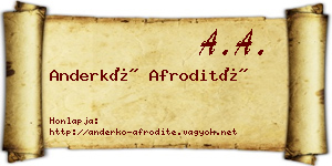 Anderkó Afrodité névjegykártya